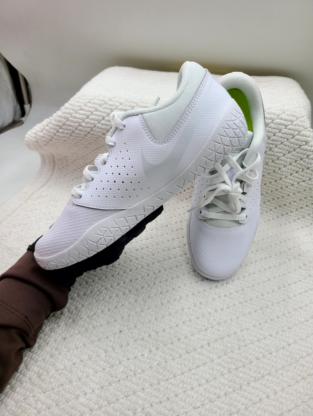 Nike White Sneaker with Neon Green Insole
